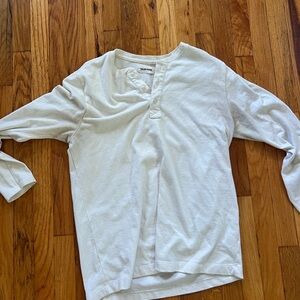 Taylor Stitch - heavy bag Henley- white -L